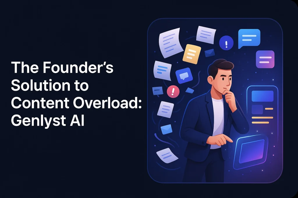 20250801 1323 founder conquers content overload simple compose 01k1j9x0jwf0t8ff3h2x6g0t9x